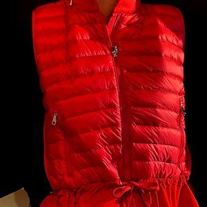 Authentic Moncler Women Red Down Vest